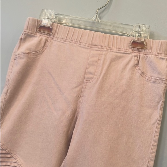 Pink Moto Style Pants with Zipper Details - Picture 2 of 6